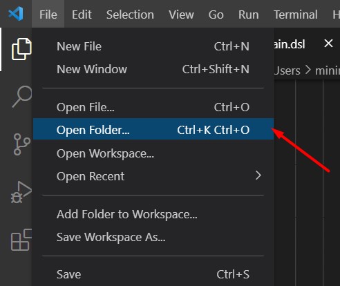 open code sample folder