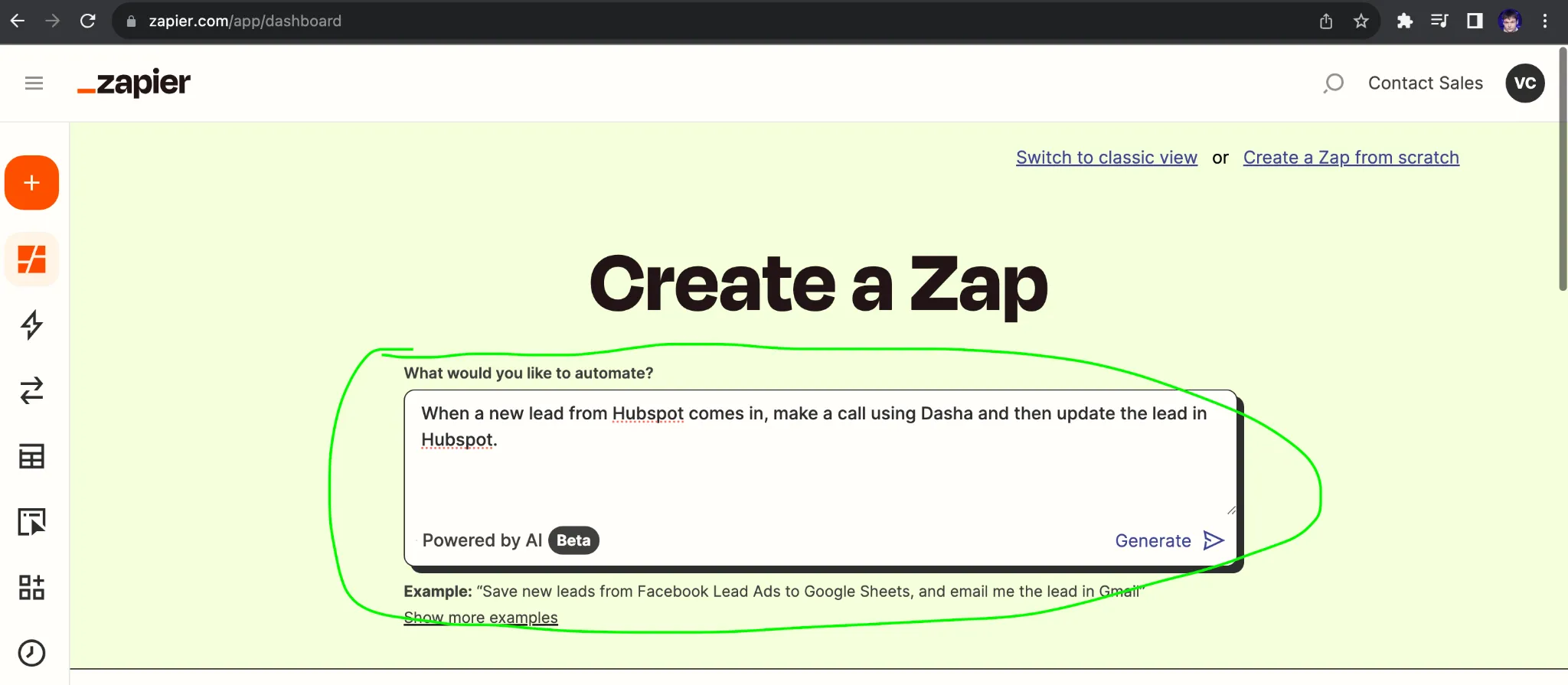 Creating Your First Zap with Dasha.AI